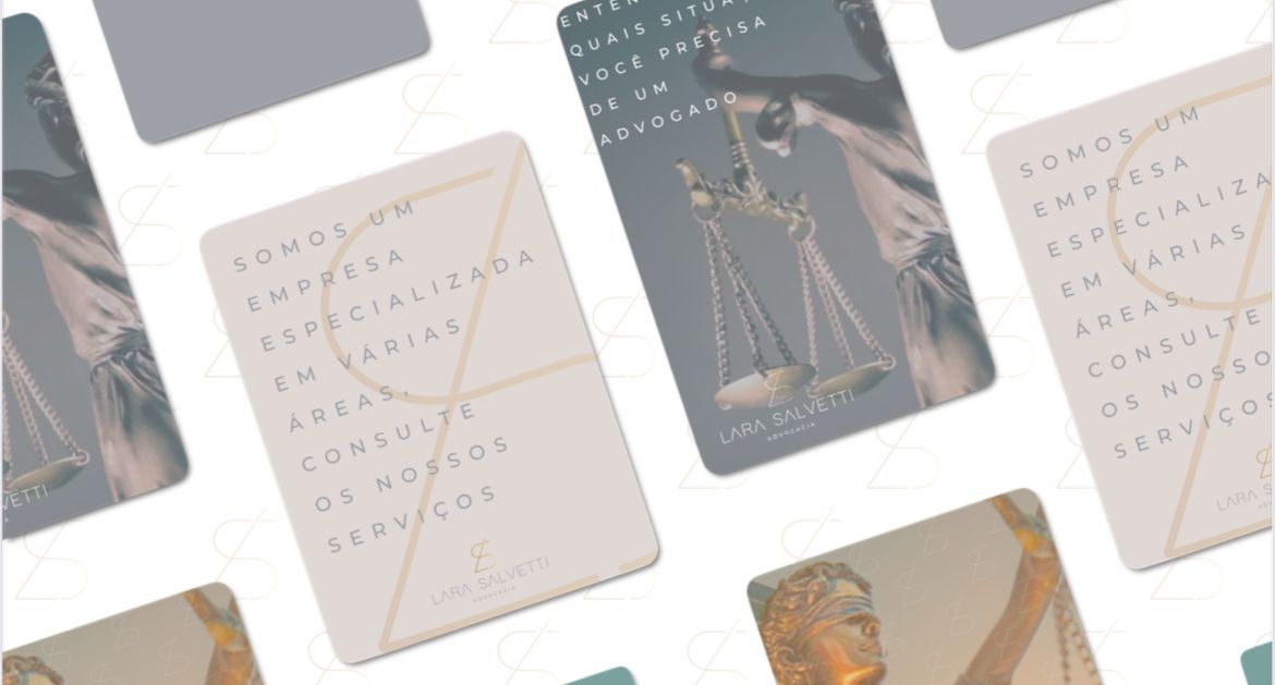 Banner com material de identidade visual Lara Salvetti Advocacia